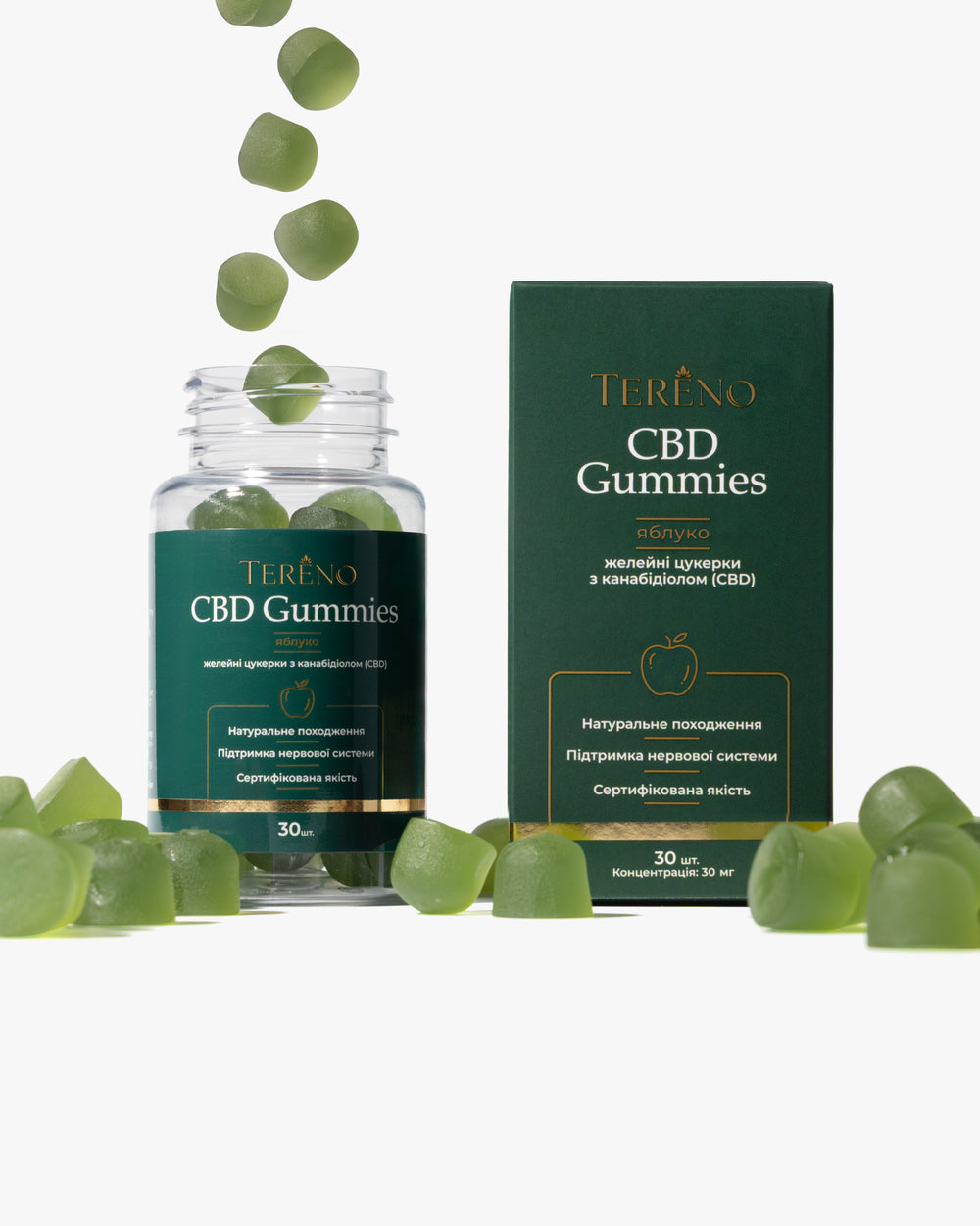 CBD желейки яблуко </br> 900 мг(30%), 30 шт